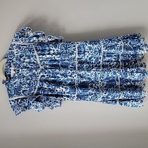 House of Harlow 1960‎ Blue Floral Melba Mini Dress Women’s Large